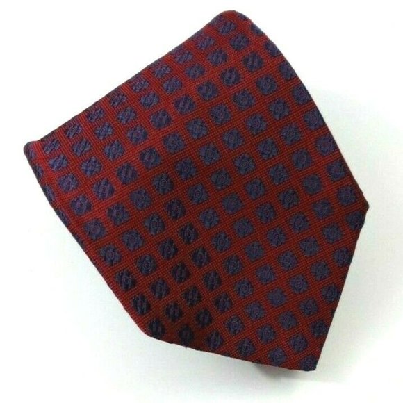 Teo Grimaldi Red and Blue Geometric Tie - Picture 1 of 4